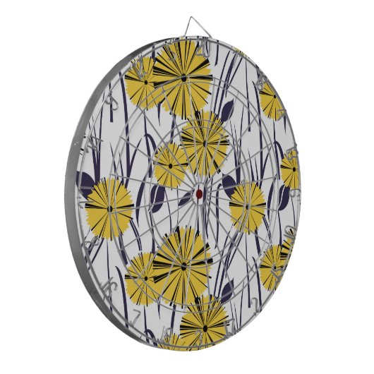 Gele bloemen dartbord (Voorkant Links)