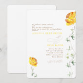 Gele Bloemen De Twee Van Ons Afgeronde Bruiloft Save The Date (Voorkant / Achterkant)