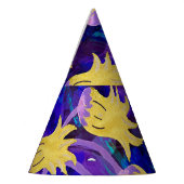 Gele bloemen: donkere achtergrond waterverf kunstw feesthoedjes (Links)