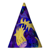 Gele bloemen: donkere achtergrond waterverf kunstw feesthoedjes (Rechts)