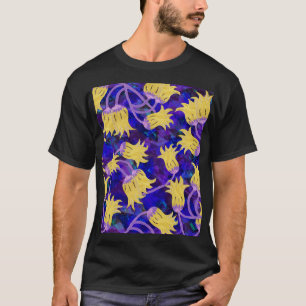 Gele bloemen: donkere achtergrond waterverf kunstw t-shirt