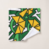 Gele Bloemen Doodle Kunst Bad Handdoek (Wasdoekje)