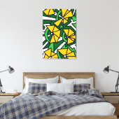 Gele Bloemen Doodle Kunst Canvas Afdruk (Insitu (Slaapkamer))