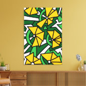 Gele Bloemen Doodle Kunst Canvas Afdruk (Insitu (Woonkamer))