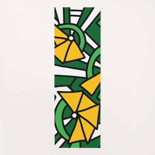 Gele Bloemen Doodle Kunst Yogamat (Voorkant)