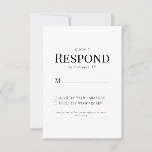 Gele Bloemen Eenvoudige Bruiloft RSVP (Voorkant)