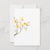 Gele Bloemen Eenvoudige Bruiloft RSVP (Achterkant)