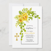 Gele bloemen en baptisme op de boog kaart (Voorkant)