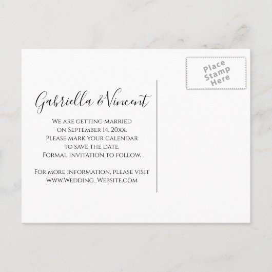 Gele bloemen en Barn Wood Weddenschap sparen de Da Aankondigingskaart (Achterkant)