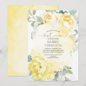  Gele Bloemen en Greenery Baptisme Kaart (Voorkant / Achterkant)