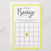 Gele bloemen en Grijze bladeren, Baby shower (Voorkant / Achterkant)