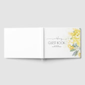Gele bloemen en groen Bruiloft Gastenboek (Volledig)