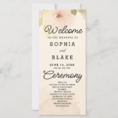 Gele bloemen en groen geel bruiloft programma (Voorkant)