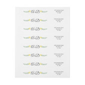 Gele bloemen en initialen met een bloementeelt (Vel)