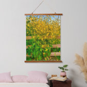 Gele Bloemen en Omheining Tapestry Hangend Wandkleed (Slaapkamer)