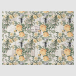 Gele bloemen en ontkoppeling van koningin tissuepapier