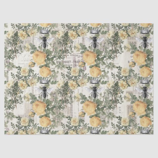 Gele bloemen en ontkoppeling van koningin tissuepapier (Voorkant)