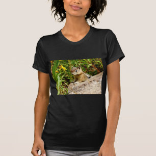 Gele bloemen en schattige kleine Chipmunk T-shirt