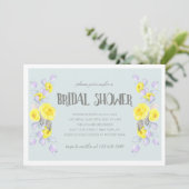 Gele bloemen en seringenbruiloft kaart (Staand voorkant)