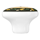 Gele bloemen en Victoriaans bijen Keramische Knop (Zijkant)