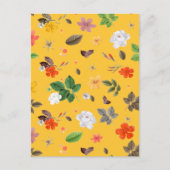 Gele bloemen en witte rozen 10 feestdagenkaart (Voorkant)