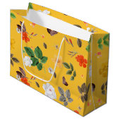 Gele bloemen en witte rozen 10 groot cadeauzakje (Voorkant Gekanteld)