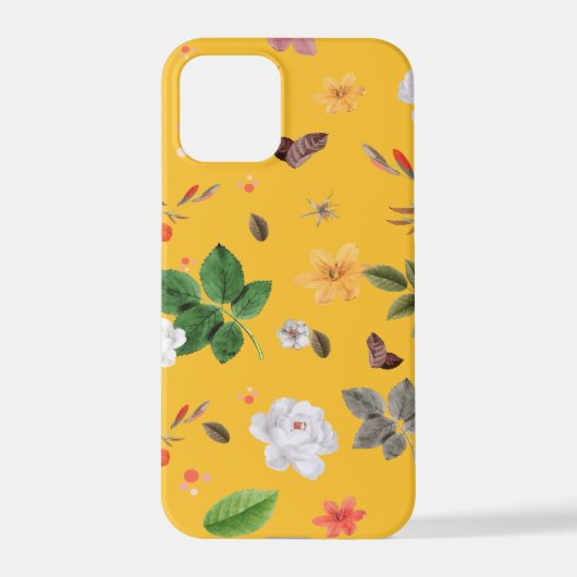 Gele bloemen en witte rozen 10 iPhone hoesje (Achterkant)