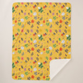 Gele bloemen en witte rozen 10 sherpa deken (Voorkant)