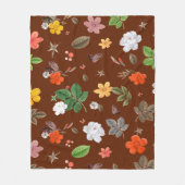 Gele bloemen en witte rozen 12 fleece deken (Voorkant)