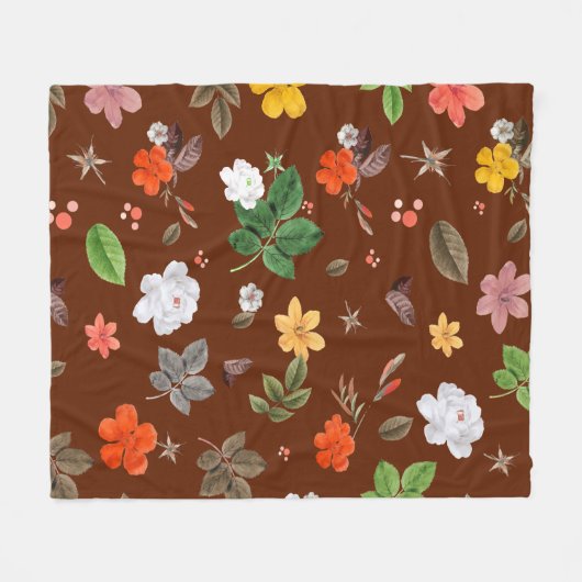 Gele bloemen en witte rozen 12 fleece deken (Voorkant (Horizontaal))