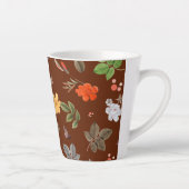 Gele bloemen en witte rozen 12 latte mok (Rechts)