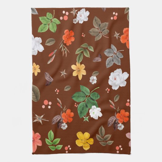 Gele Bloemen en Witte Rozen 12 Theedoek (Verticaal)