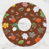 Gele bloemen en witte rozen 12 wijnglaslabel (Voorkant)