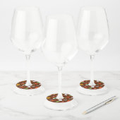 Gele bloemen en witte rozen 12 wijnglaslabel (Set)