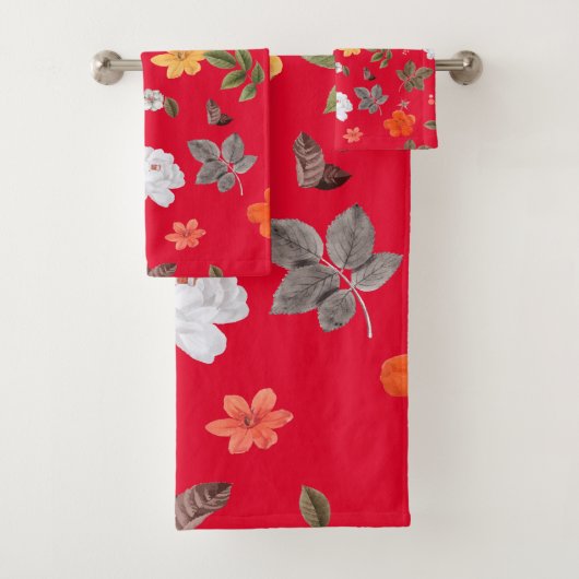 Gele bloemen en witte rozen 13 bad handdoek (Insitu)