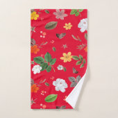 Gele bloemen en witte rozen 13 bad handdoek (Handdoek)