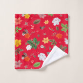 Gele bloemen en witte rozen 13 bad handdoek (Wasdoekje)