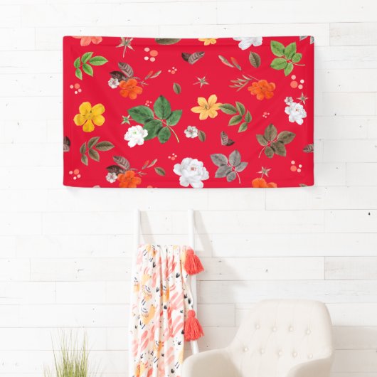 Gele bloemen en witte rozen 13 spandoek (Insitu)