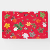 Gele bloemen en witte rozen 13 spandoek (Horizontaal)