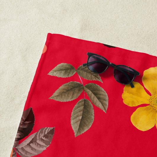 Gele bloemen en witte rozen 13 strandlaken (In situ)