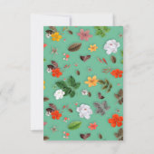 Gele bloemen en witte rozen 14 bedankkaart (Achterkant)