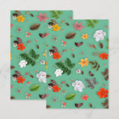 Gele bloemen en witte rozen 14 bedankkaart (Voorkant / Achterkant)