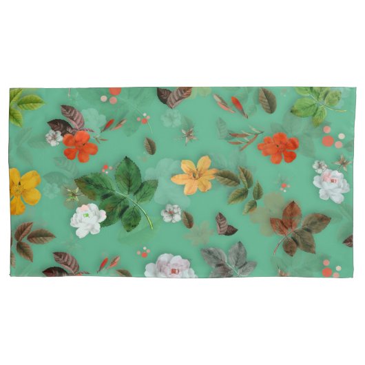 Gele Bloemen en Witte Rozen 14 Kussensloop (Voorkant)