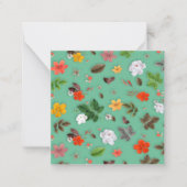 Gele bloemen en witte rozen 14 notitiekaartje (Voorkant)