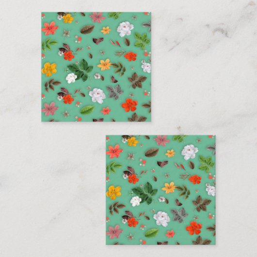 Gele bloemen en witte rozen 14 notitiekaartje (Voorkant / Achterkant)