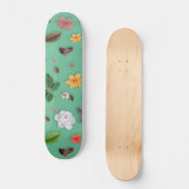 Gele bloemen en witte rozen 14 persoonlijk skateboard (Voorkant)