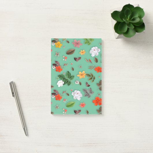 Gele bloemen en witte rozen 14 post-it® notes (Kantoor)