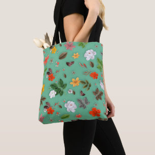 Gele bloemen en witte rozen 14 tote bag