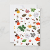 Gele bloemen en witte rozen 15 bedankkaart (Achterkant)