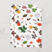 Gele bloemen en witte rozen 15 bedankkaart (Voorkant / Achterkant)